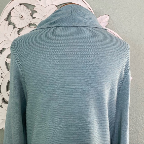 Adrienne Vittadini Blue Cowl Neck long Tunic length Sweater long sleeve - Picture 8 of 15